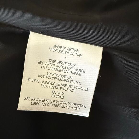 Theory Lanai Charcoal Stretch Wool Blazer Open Front Career Jacket Size 4 - Picture 5 of 6